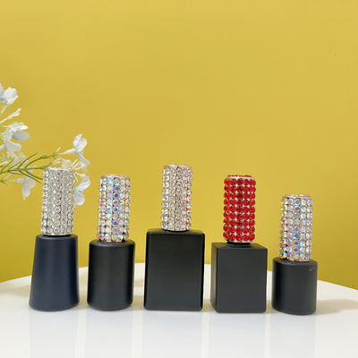 Empty 12ml 15ml Glass Nail Polish Bottle Black White Pink Blue Color